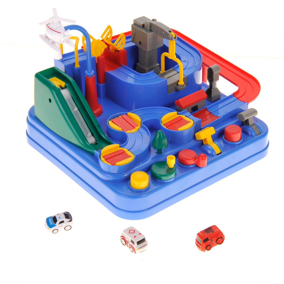 Kids’ Car Adventure Obstacle Course Playset – 3 Mini Vehicles
