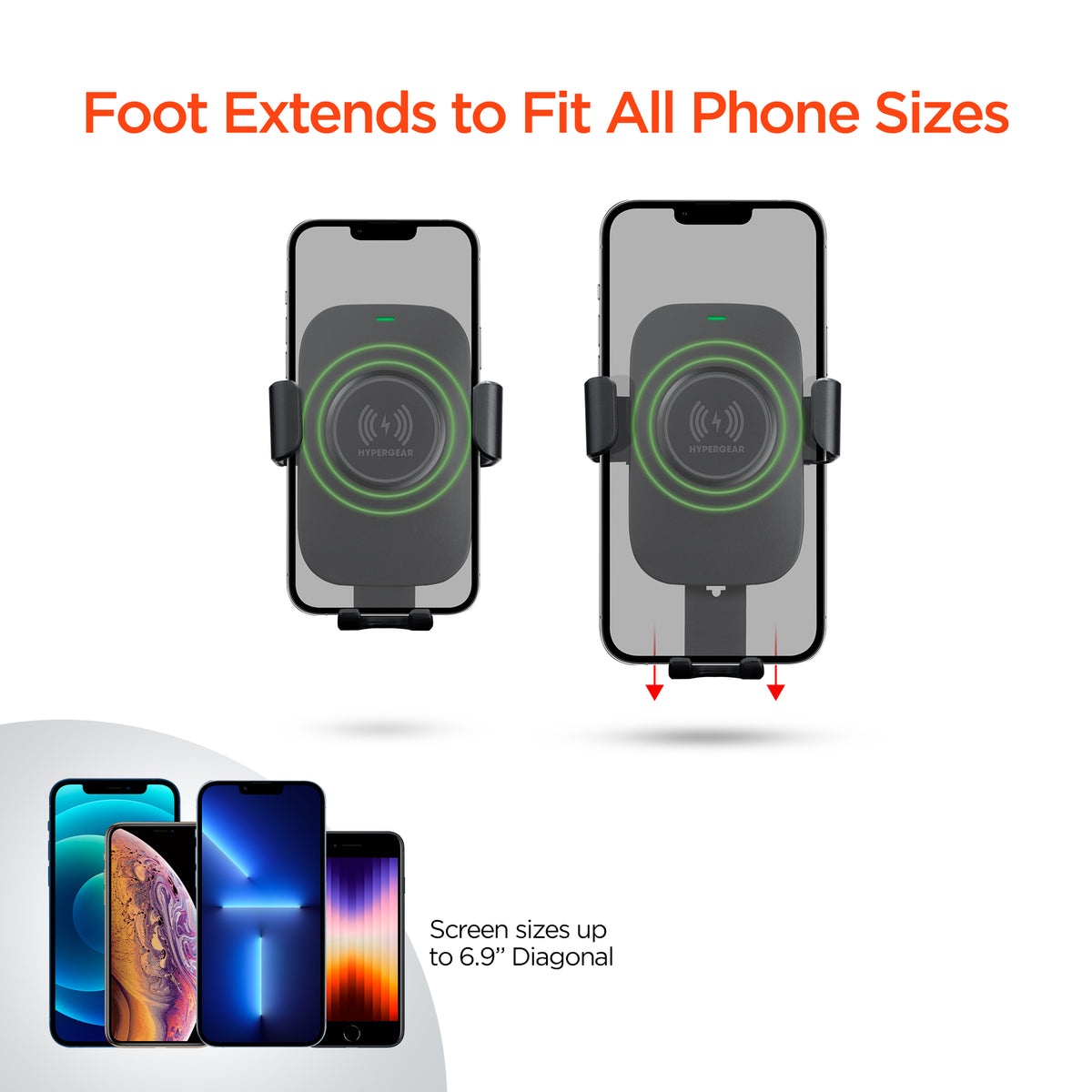 HyperGear Gravity 15W Wireless Charging Car Mount – Black