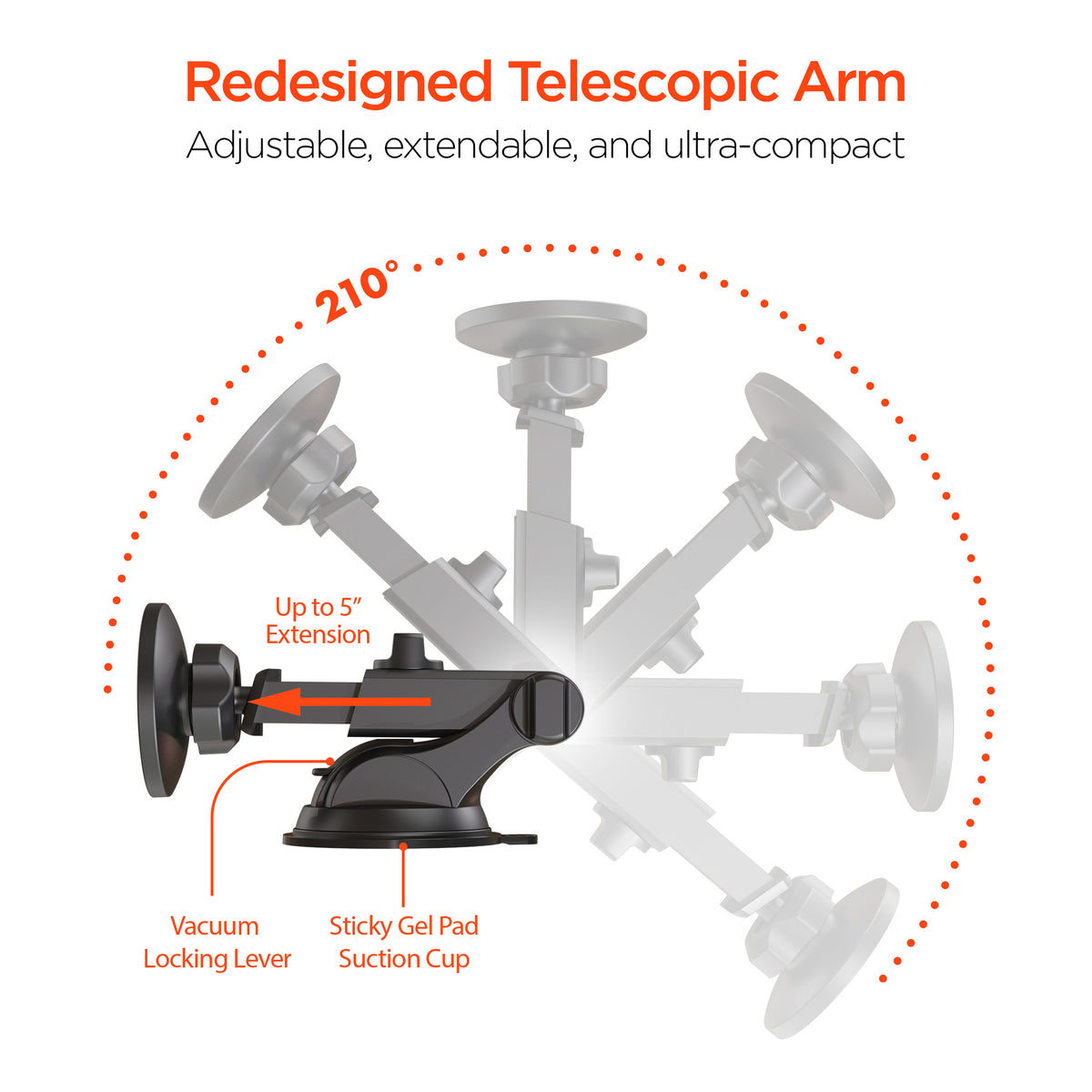 HyperGear Mag Grip 3-in-1 Magnetic Car Phone Mount Kit – Black