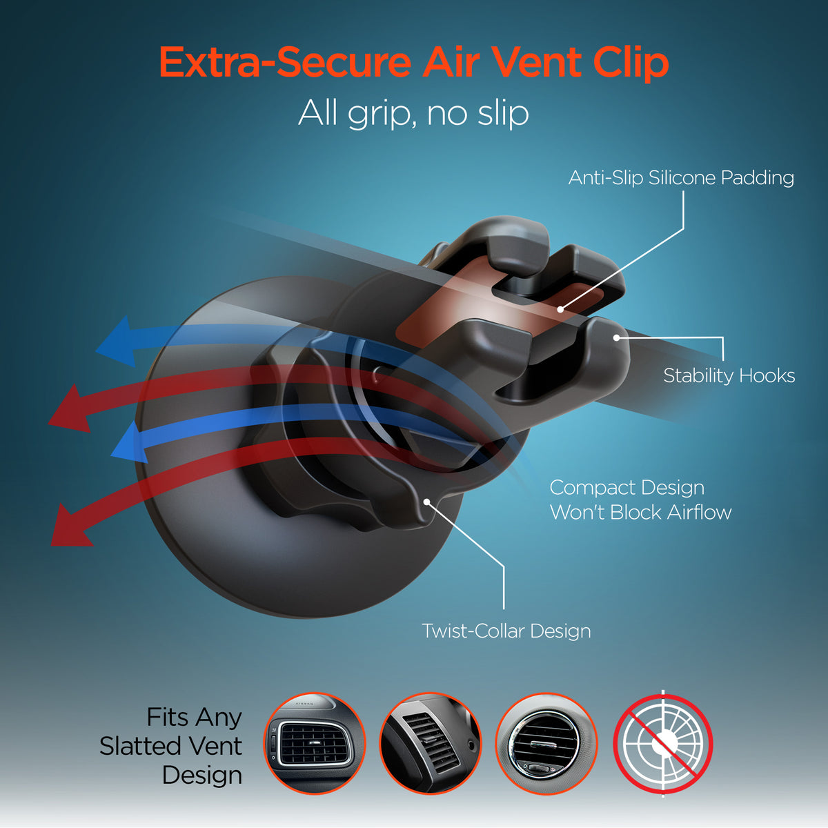 HyperGear Mag Grip 3-in-1 Magnetic Car Phone Mount Kit – Black