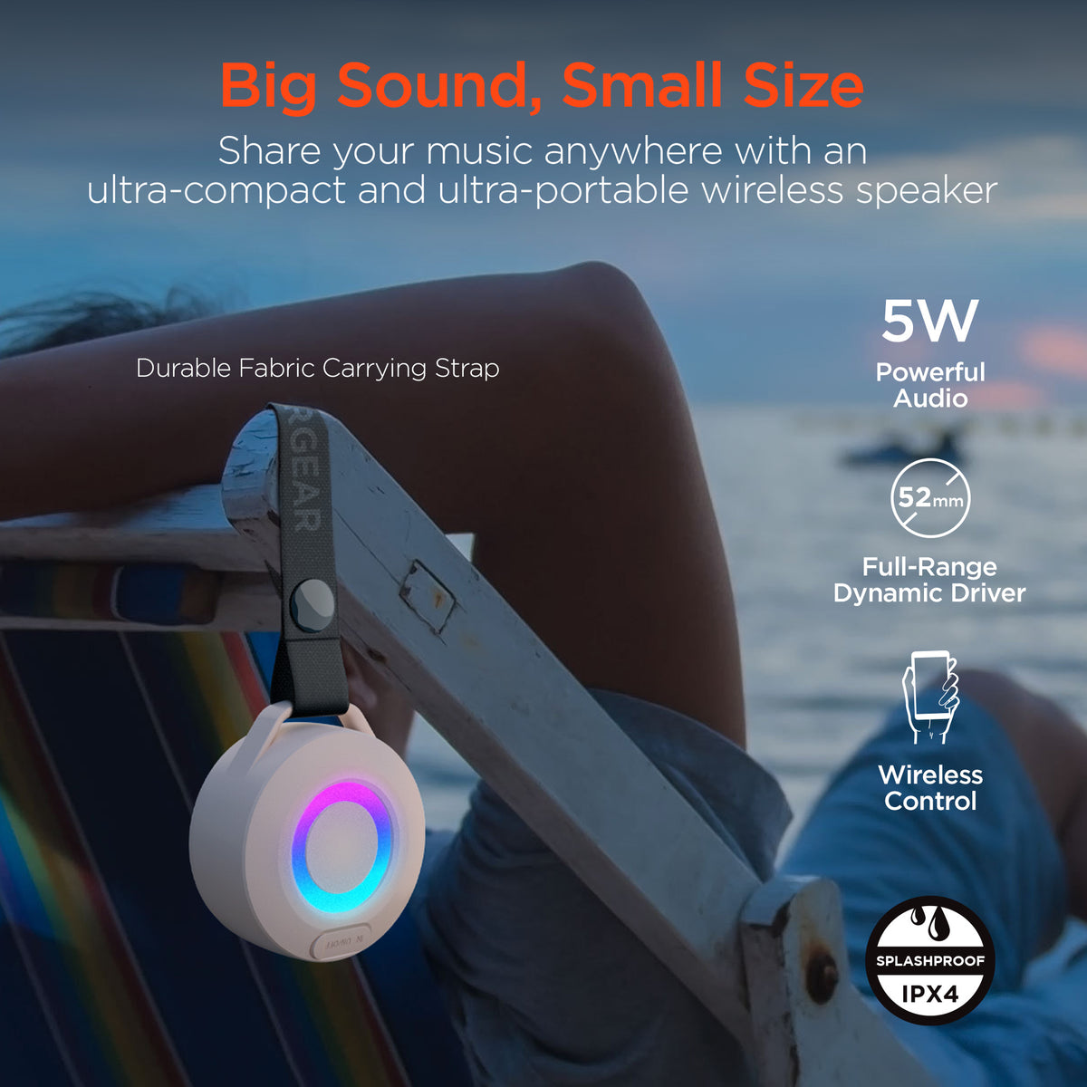 HyperGear Wireless Audio Essentials Duo – Speaker & Headphones, Beige