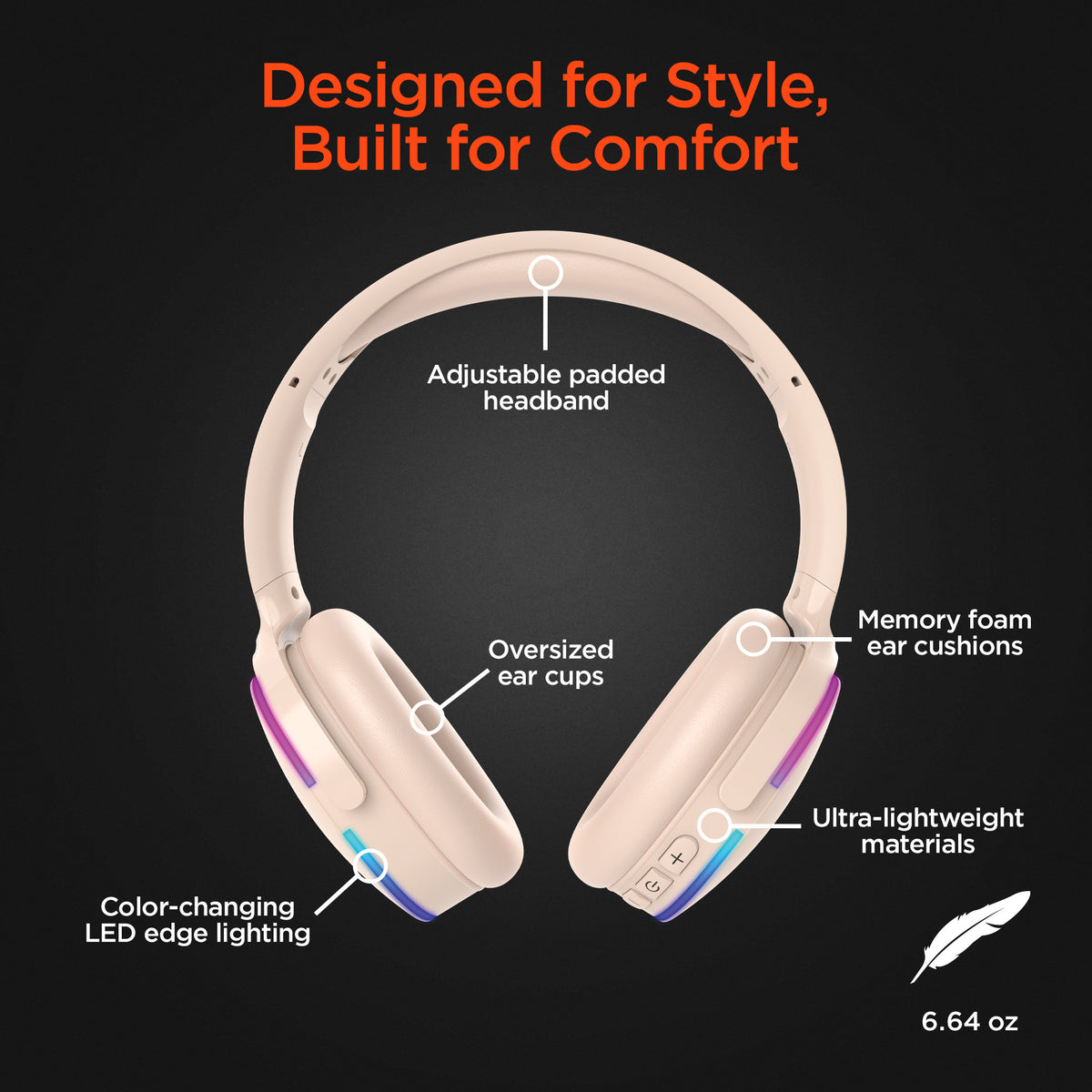 HyperGear Wireless Audio Essentials Duo – Speaker & Headphones, Beige