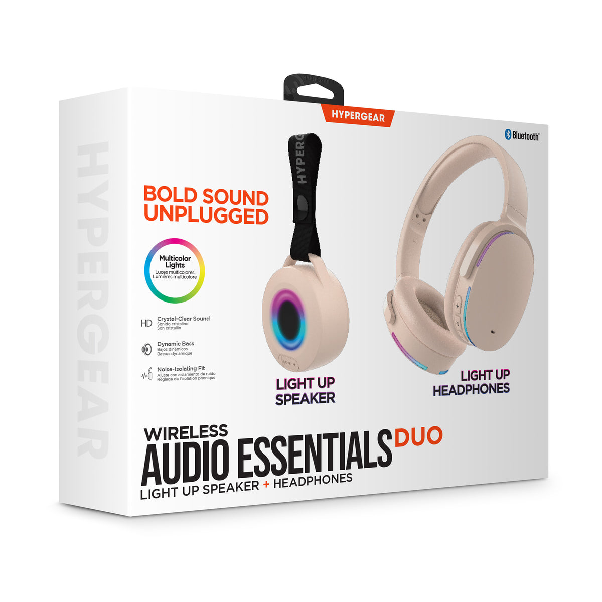 HyperGear Wireless Audio Essentials Duo – Speaker & Headphones, Beige