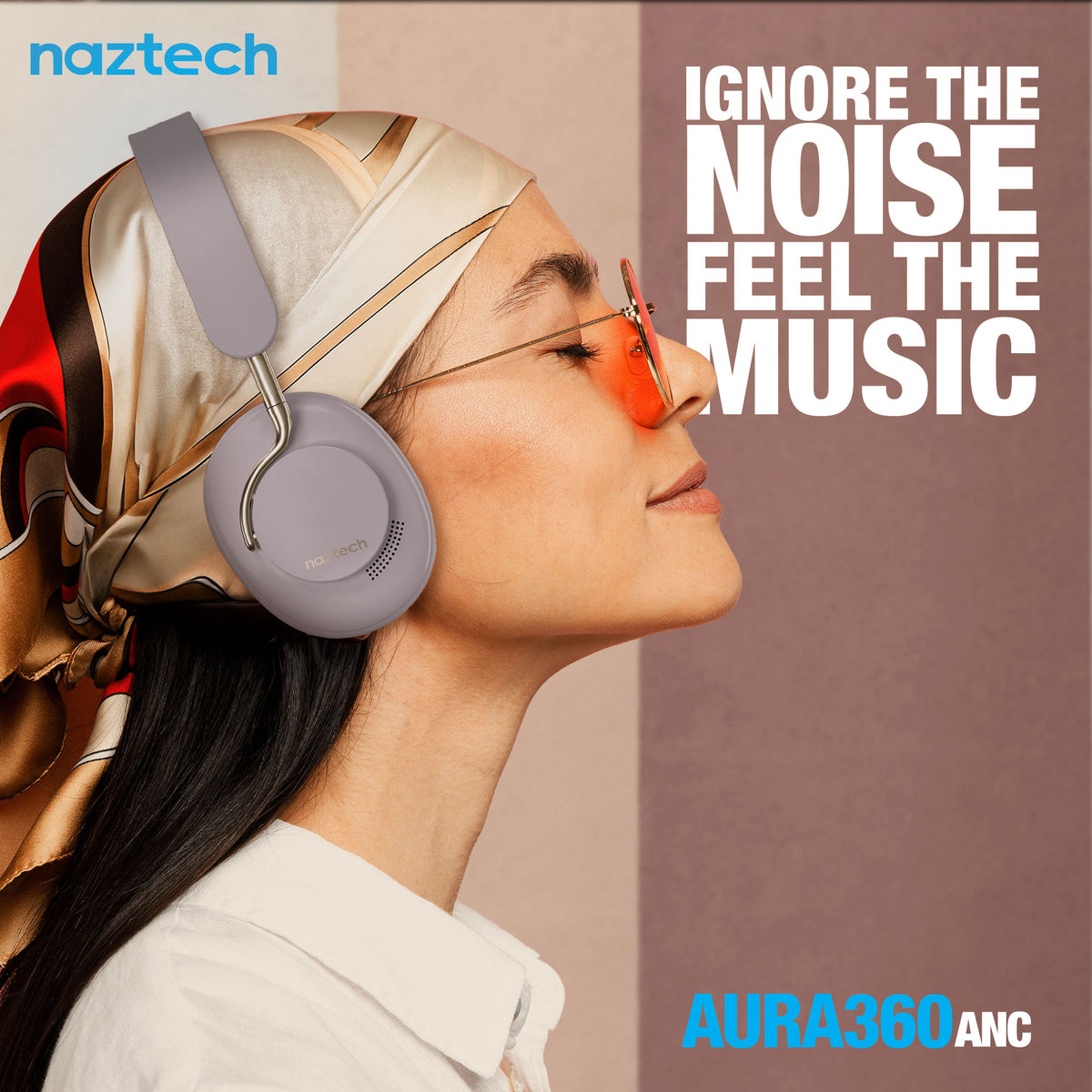 Naztech Aura 360 ANC Wireless Over-Ear Headphones – Moondust