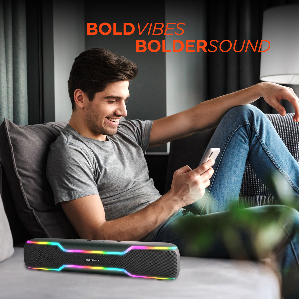 HyperGear HyperBeam 20W LED Wireless Speaker ā Gunmetal