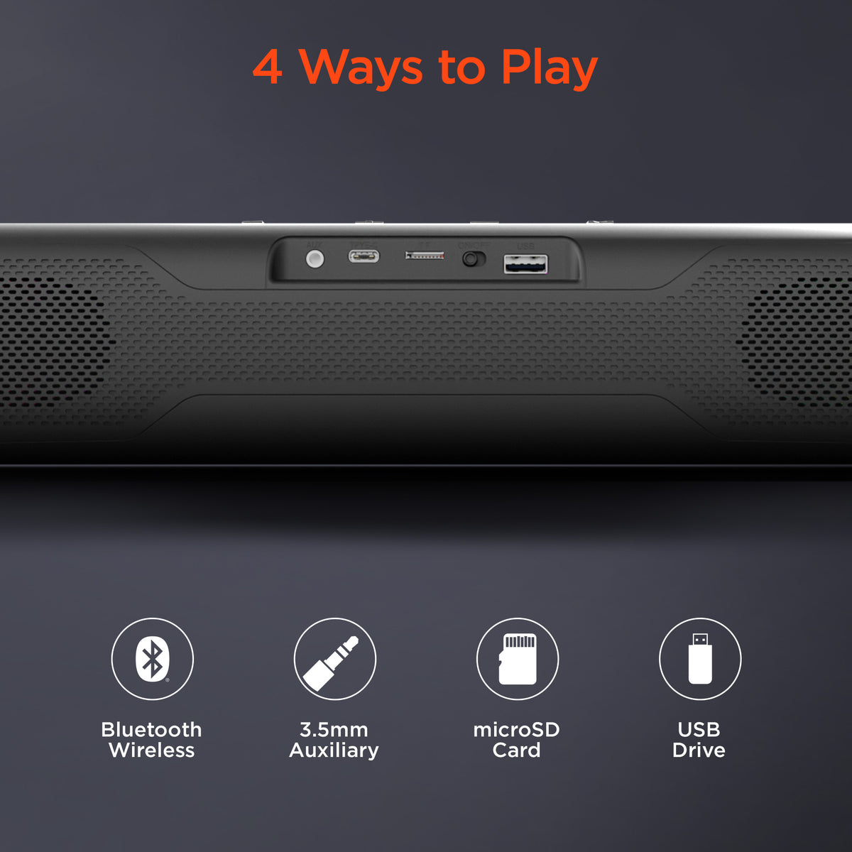 HyperGear HyperBeam 20W LED Wireless Speaker ā Gunmetal