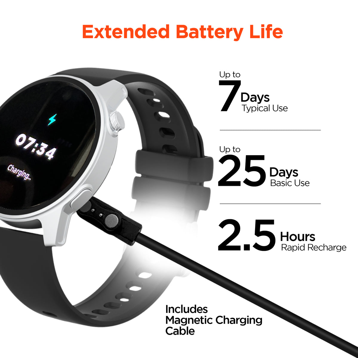 HyperGear Activ8 Smartwatch & Fitness Tracker – Silver