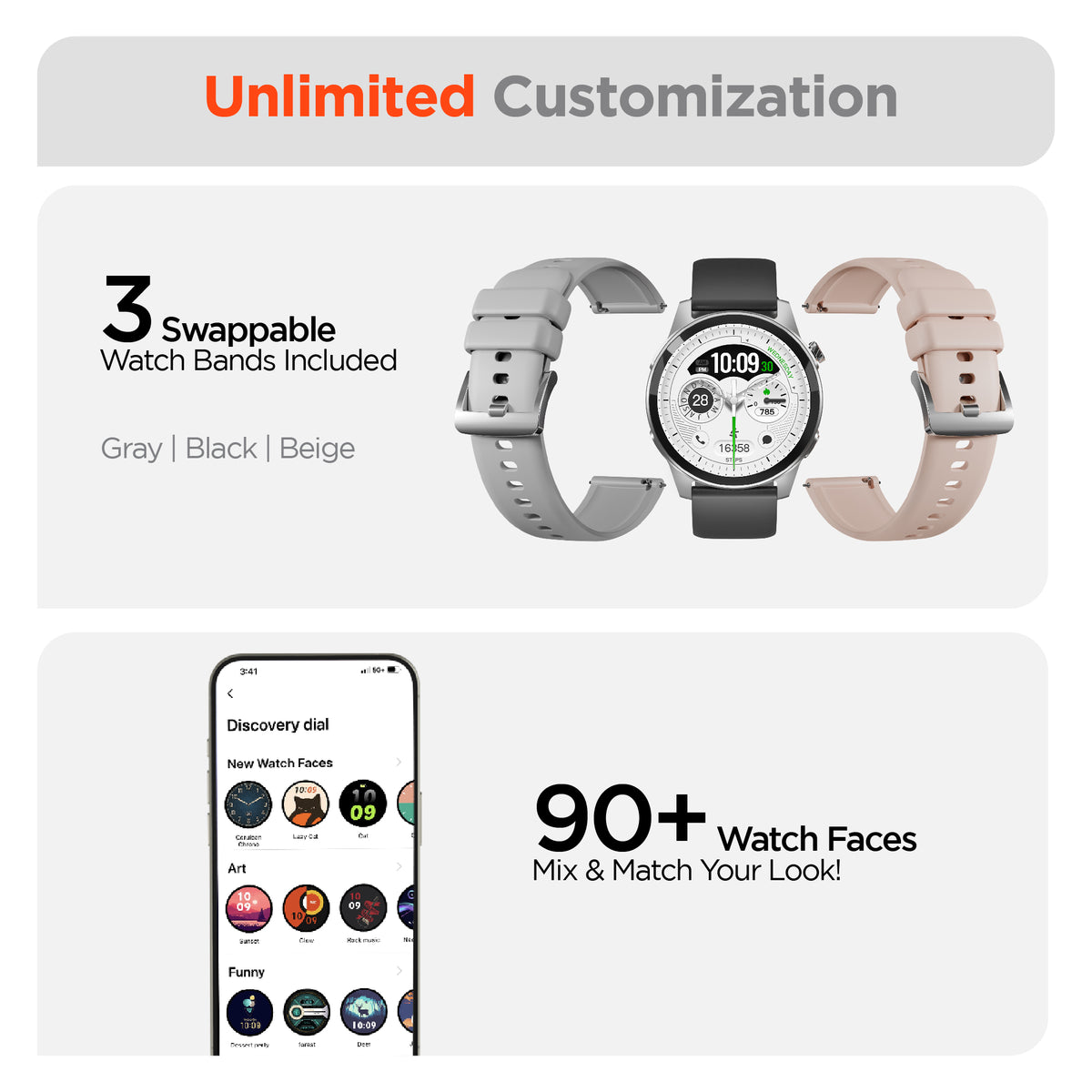 HyperGear Activ8 Smartwatch & Fitness Tracker – Silver