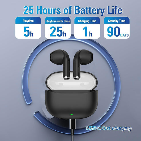 Reiko Bluetooth 5.0 Wireless Stereo Earbuds with Charging Case – Blue