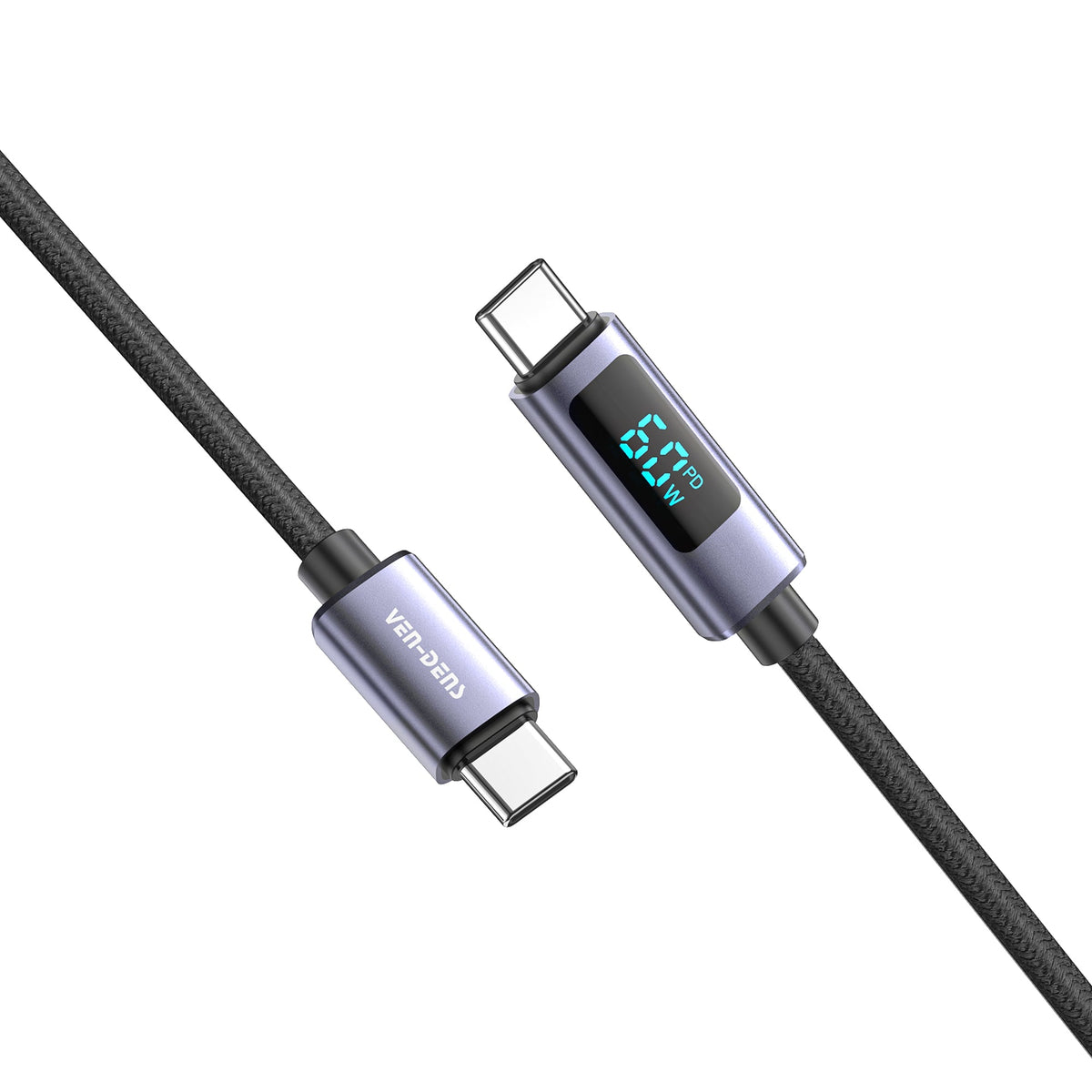 Reiko 60W USB-C to USB-C Charging & Sync Cable, 3.3 ft – Black