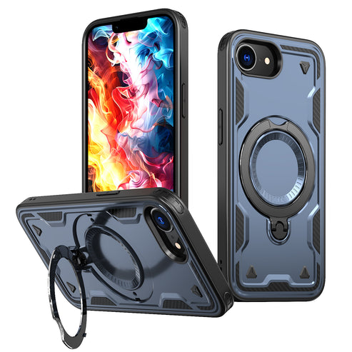 Reiko Magnetic Case with 360° Rotating Stand for iPhone 16e – Navy Blue