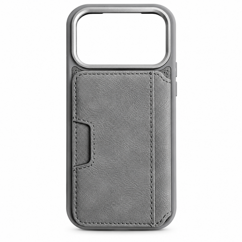 Reiko Wallet Case with Card Slots & Kickstand for iPhone 18 Pro – Gray