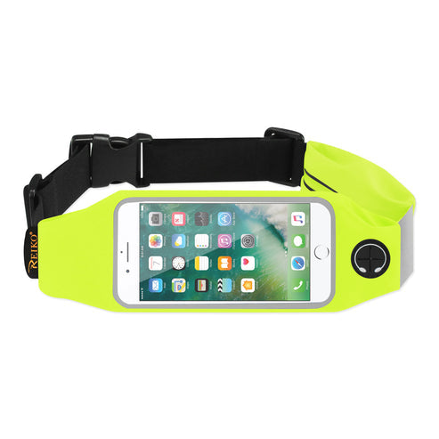 Reiko Two-Pocket Running Belt with Phone Window for 5-Inch Phones – Green