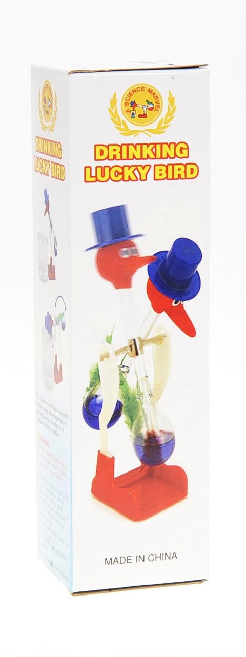 Glass Drinking Bird with Red Liquid – 7¼ Inches