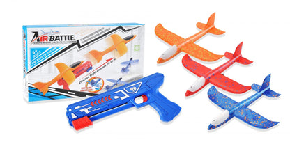 LED Foam Airplane Gliders with Launcher – 3-Pack