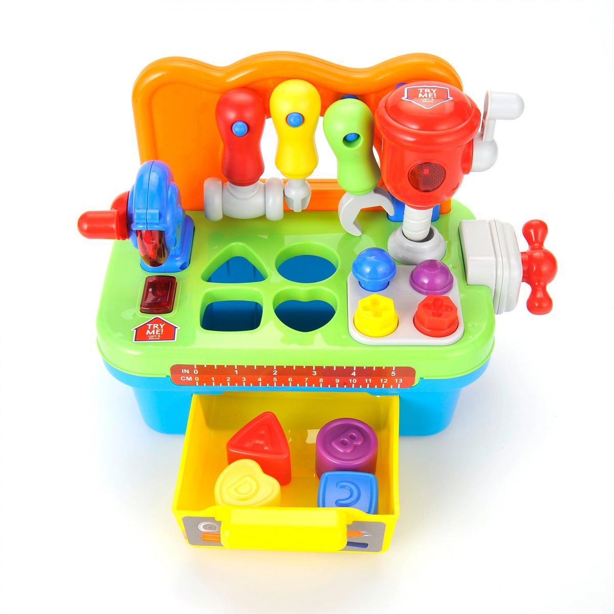 Kids’ Musical Tool Workbench with Lights & Shape Games