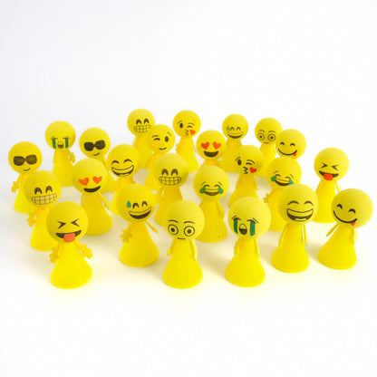 Jumping Emoticon Popper Toys – 24-Pack Party Favors