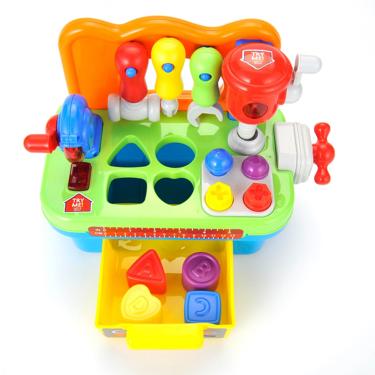 Kids’ Musical Tool Workbench with Lights & Shape Games
