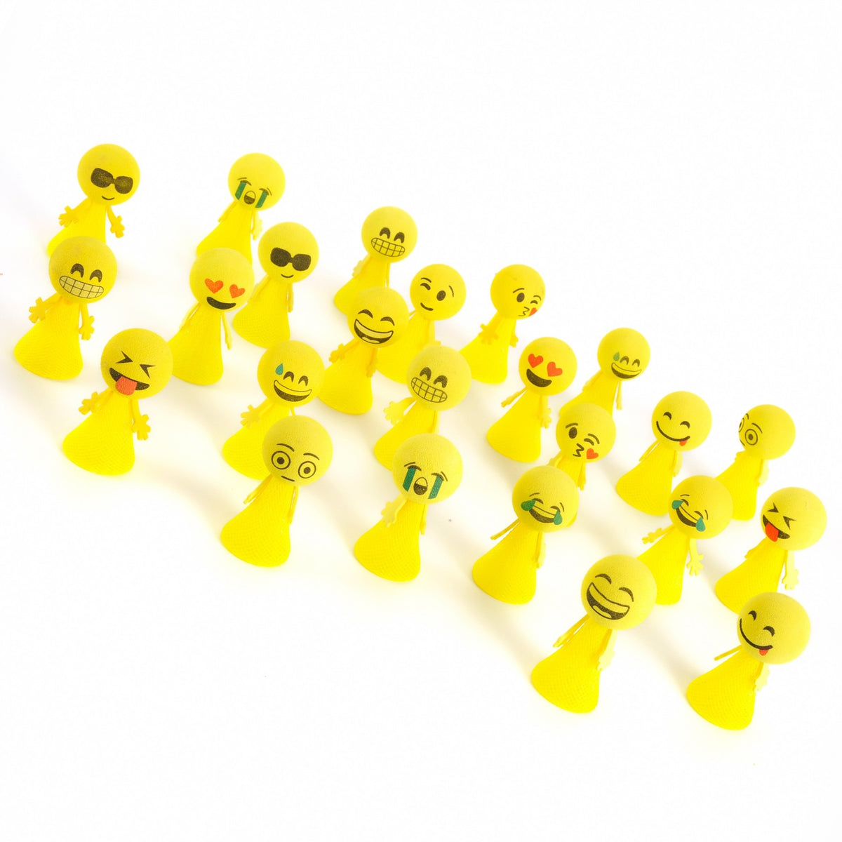 Jumping Emoticon Popper Toys – 24-Pack Party Favors