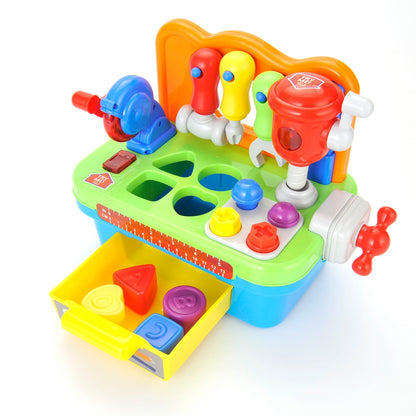 Kids’ Musical Tool Workbench with Lights & Shape Games