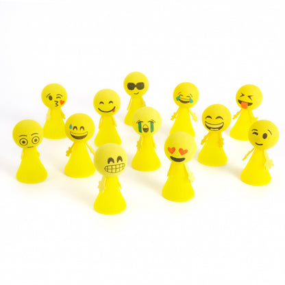 Jumping Emoticon Popper Toys – 24-Pack Party Favors