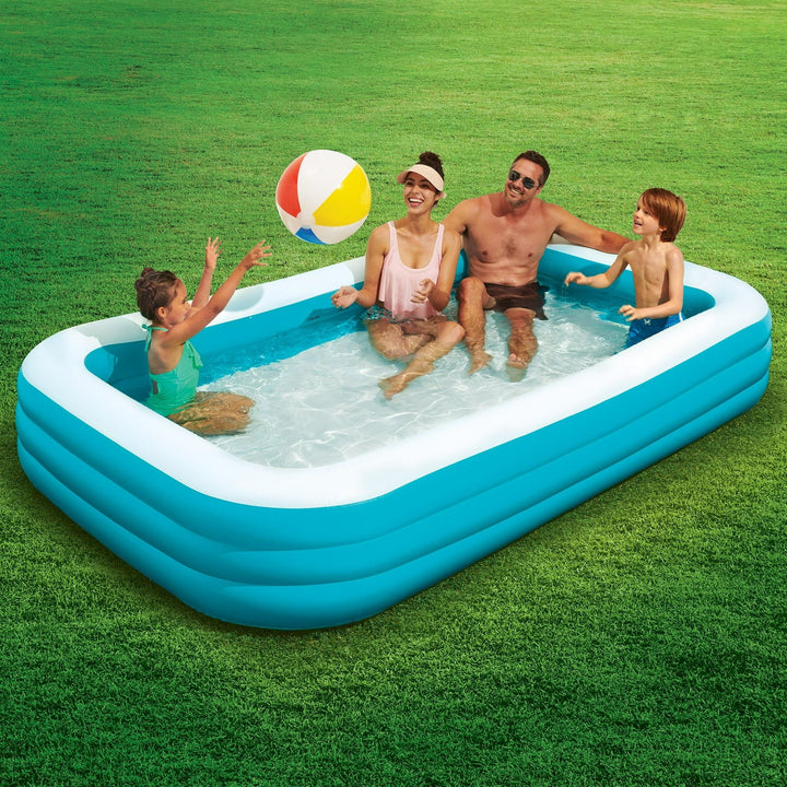 10ft Family Inflatable Swimming Pool, Rectangular, Age 6 & up, Unisex - US Stores