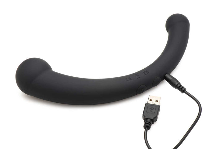 10x Vibra - Crescent Silicone Dual Ended Dildo - Black - US Stores