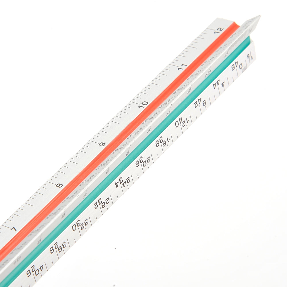12-inch architectural measuring tool for scaled drawings and drafting