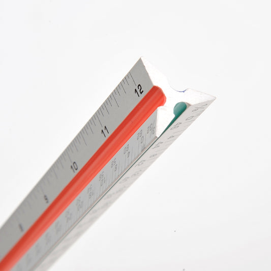 12-inch triangular architectural scale ruler for drafting and technical drawings