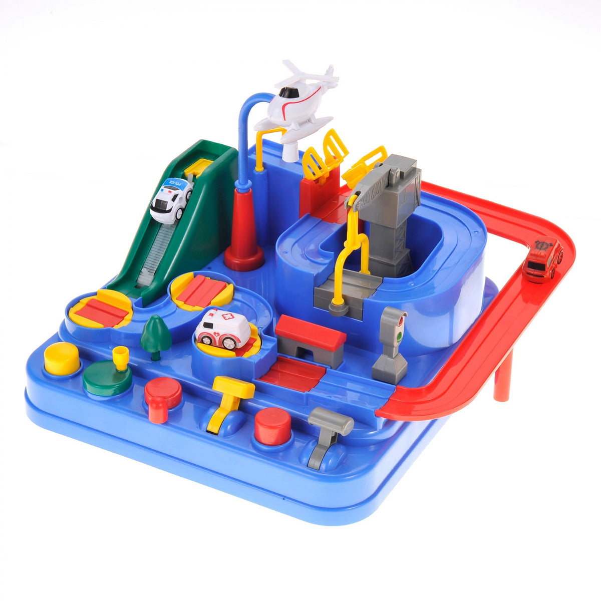 Kids’ Car Adventure Obstacle Course Playset – 3 Mini Vehicles