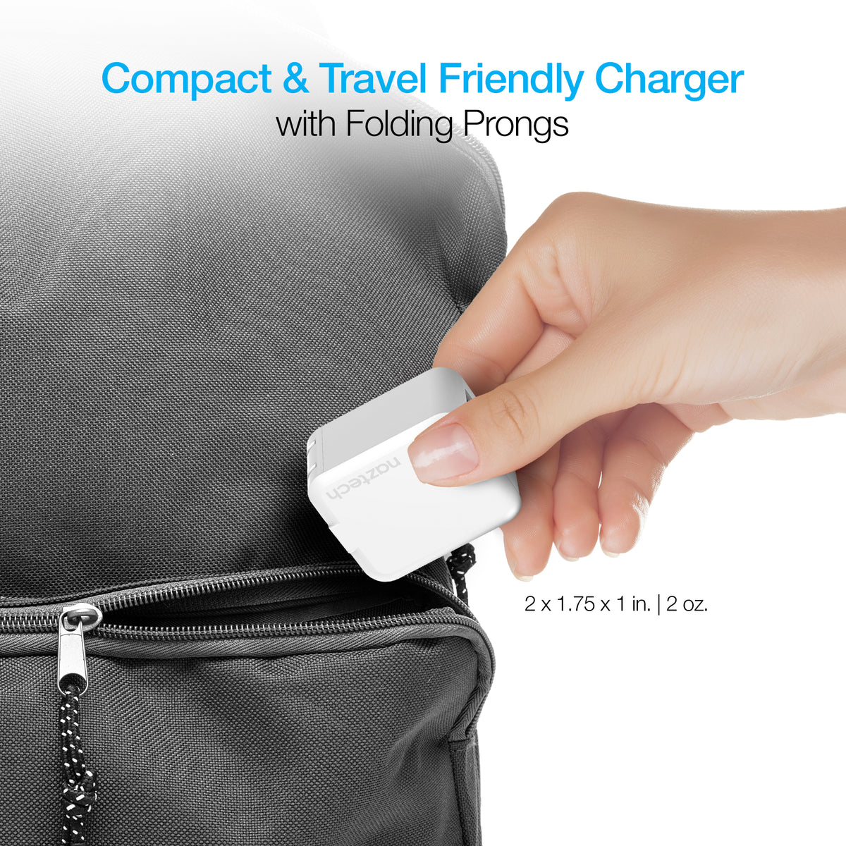 Naztech 30W USB-C PD Dual-Port Wall Charger – White