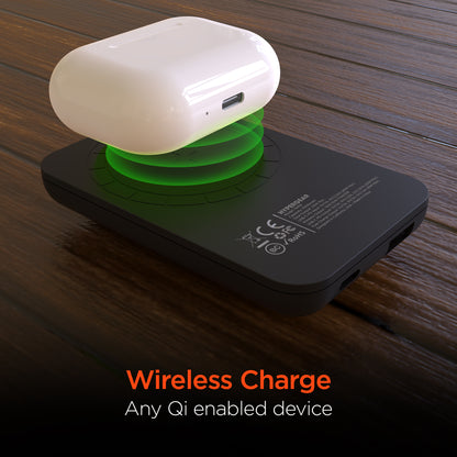 HyperGear 5,000mAh Magnetic Wireless Power Bank – Black