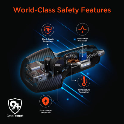 HyperGear SpeedBoost 25W USB-C PD Car Charger Kit – Black
