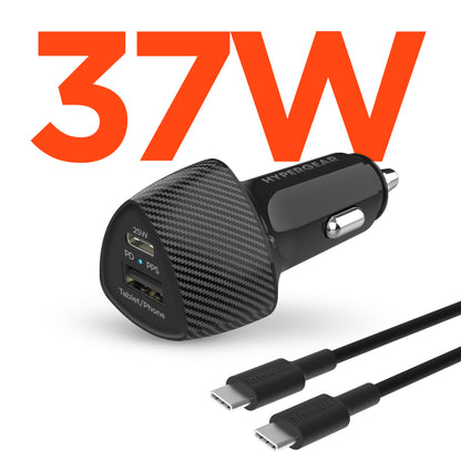 HyperGear SpeedBoost 25W USB-C PD Car Charger Kit – Black