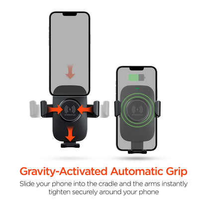 HyperGear Gravity 15W Wireless Charging Car Mount – Black