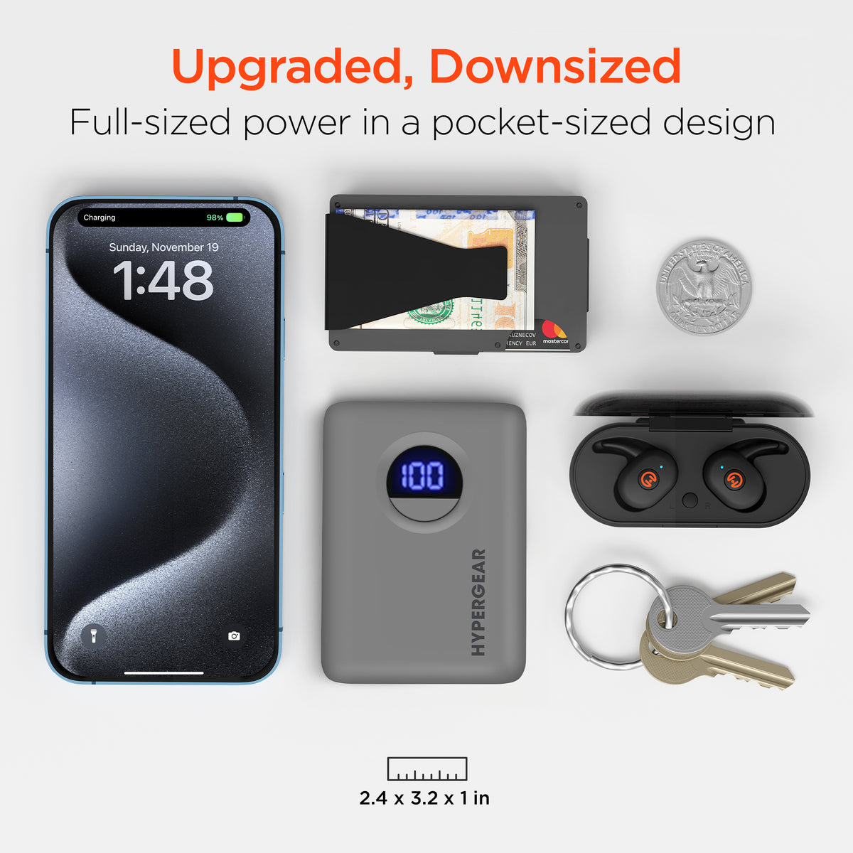 HyperGear Power Pack Pro 10,000mAh 20W USB-C Power Bank – Gray