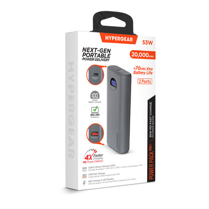 HyperGear Power Pack Pro+ 20,000mAh 35W Power Bank – Gray