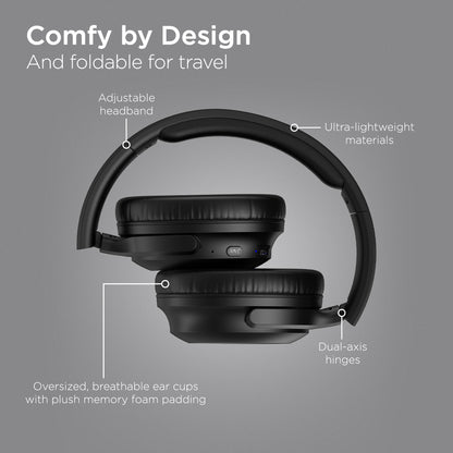HyperGear Stealth2 ANC Wireless Over-Ear Headphones – Black