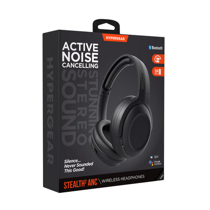 HyperGear Stealth2 ANC Wireless Over-Ear Headphones – Black
