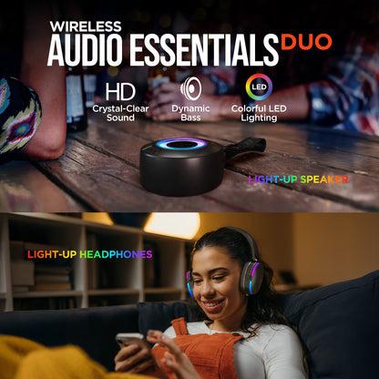 HyperGear Wireless Audio Essentials Duo – Speaker & Headphones, Beige