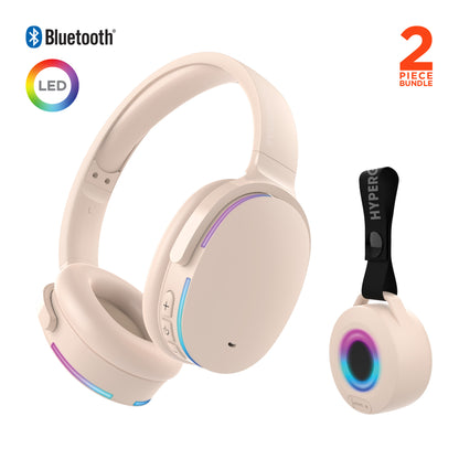 HyperGear Wireless Audio Essentials Duo – Speaker & Headphones, Beige