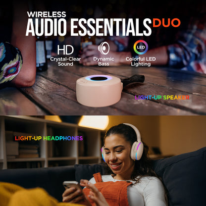 HyperGear Wireless Audio Essentials Duo – Speaker & Headphones, Beige