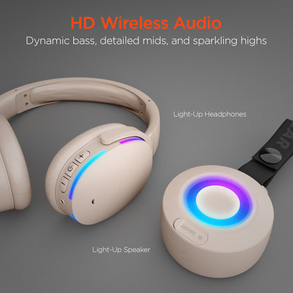 HyperGear Wireless Audio Essentials Duo – Speaker & Headphones, Beige
