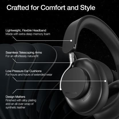 Naztech Aura 360 ANC Wireless Over-Ear Headphones – Midnight