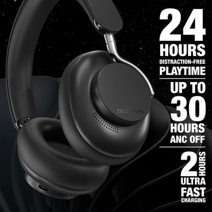 Naztech Aura 360 ANC Wireless Over-Ear Headphones – Midnight