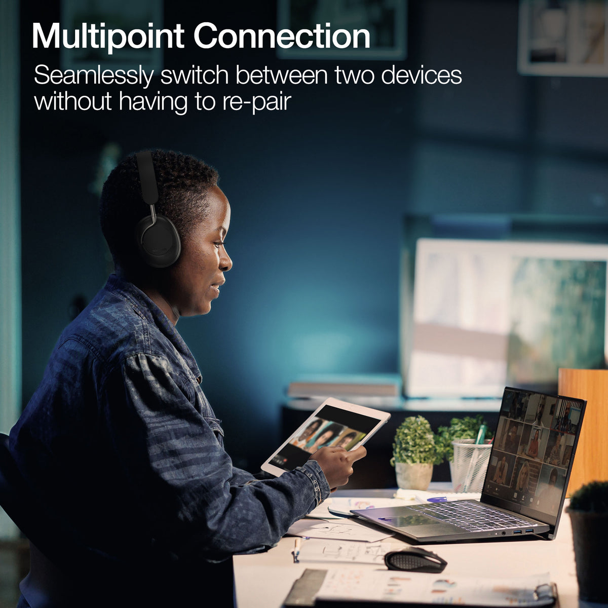 Naztech Aura 360 ANC Wireless Over-Ear Headphones – Midnight