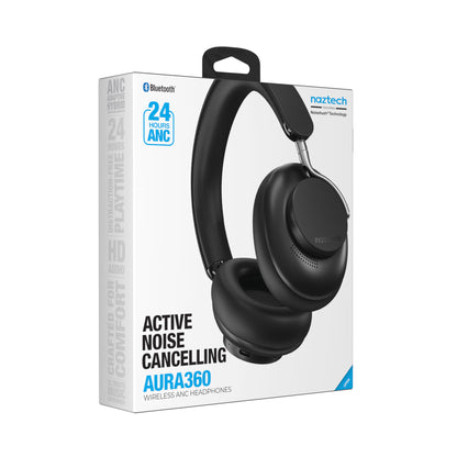 Naztech Aura 360 ANC Wireless Over-Ear Headphones – Midnight