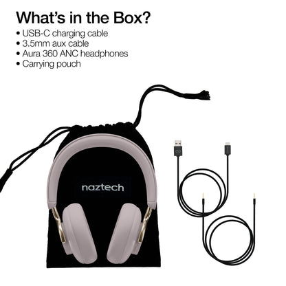 Naztech Aura 360 ANC Wireless Over-Ear Headphones – Moondust