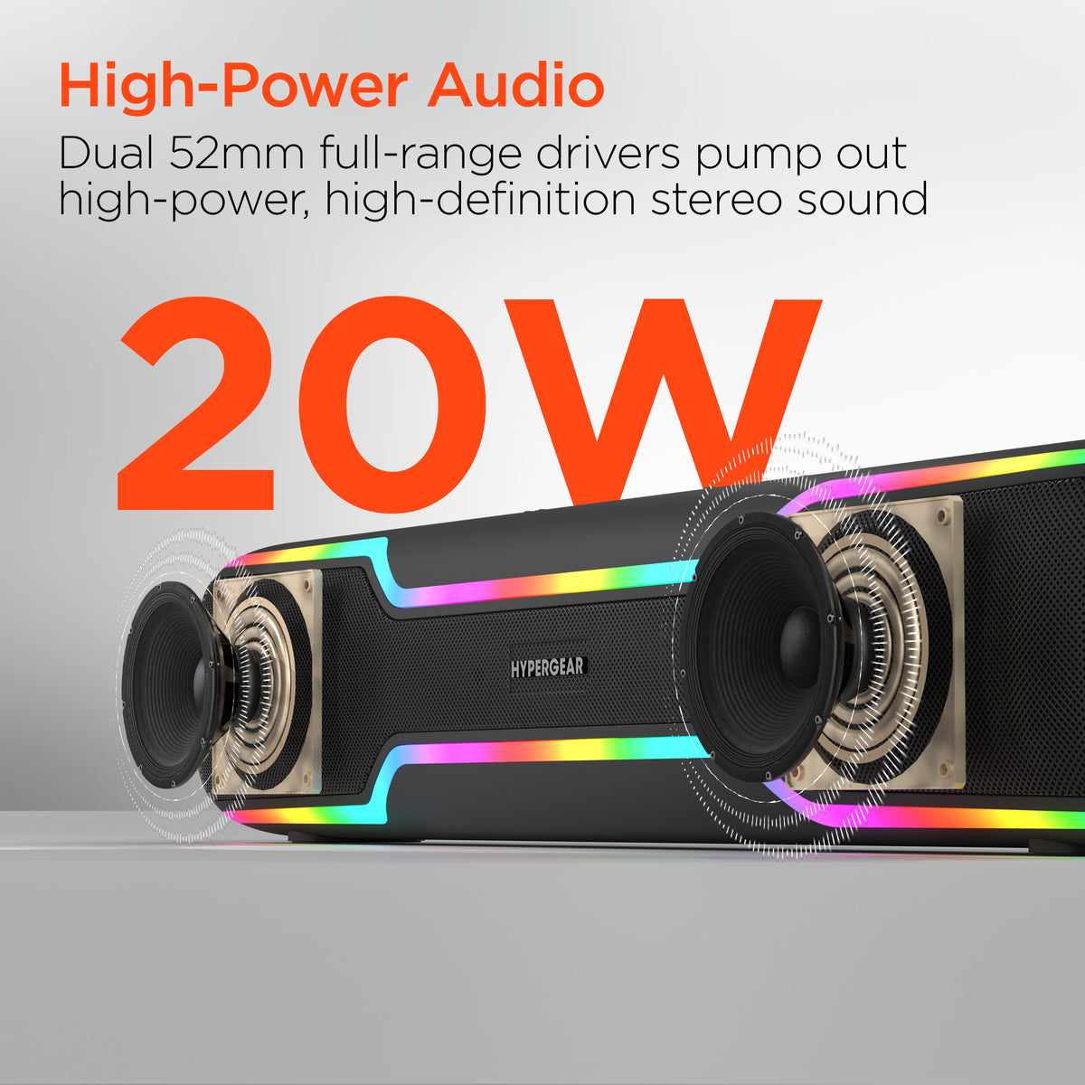 HyperGear HyperBeam 20W LED Wireless Speaker – Gunmetal