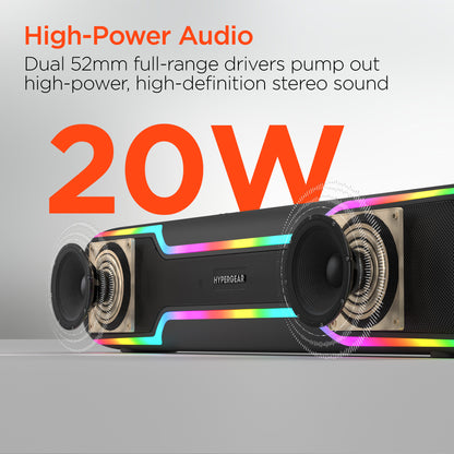 HyperGear HyperBeam 20W LED Wireless Speaker – Gunmetal